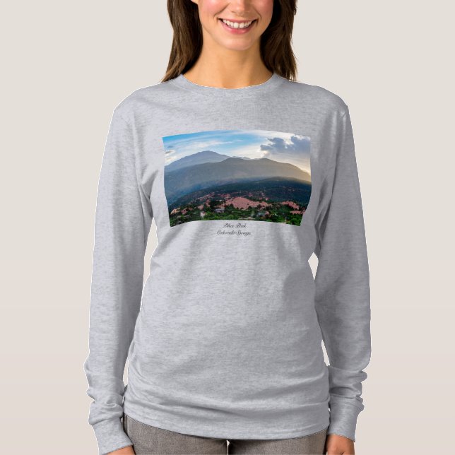 Hazy Pikes Peak Sunset Women's Long Sleeve T-Shirt (Front)