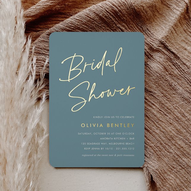 Hazy Teal | Boho Minimalist Script Bridal Shower (Creator Uploaded)