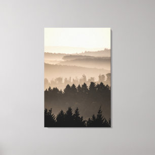 Hazy Woodland Hills Landscape Photo Canvas Print