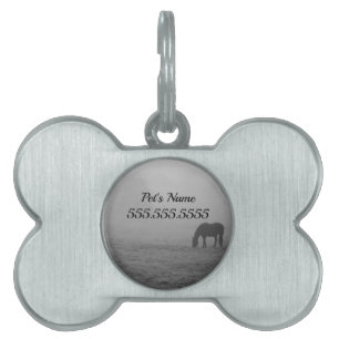 Hazzy Grazing Grayscale Pet ID Tag
