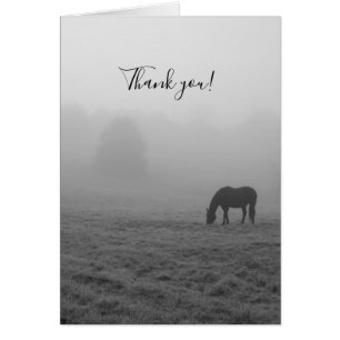 Hazzy Grazing Grayscale Thank You Card