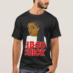 HBCU Chick Red and White Braids Grad or Student T-Shirt