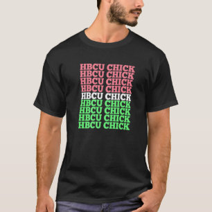 HBCU Chick Repeat Pink and Green T-Shirt