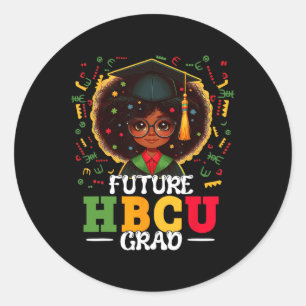 Hbcu Grad Black Girl Graduation Hbcu Juneteenth Ki Classic Round Sticker