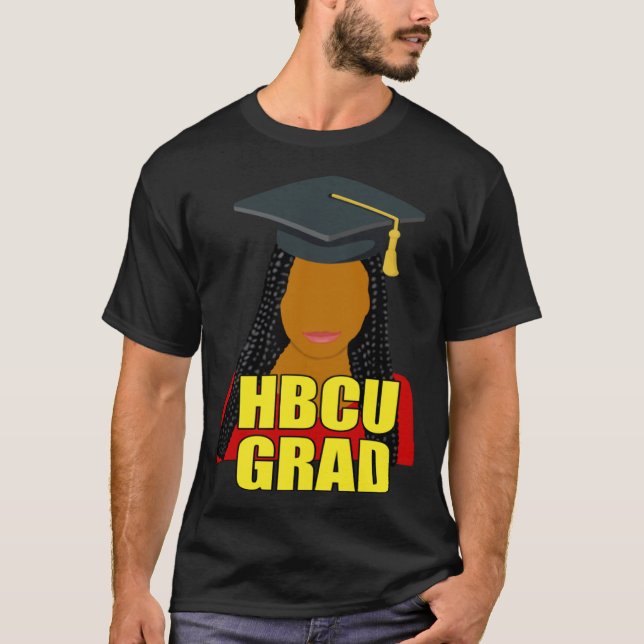 HBCU Grad Black Woman With Braids T-Shirt (Front)