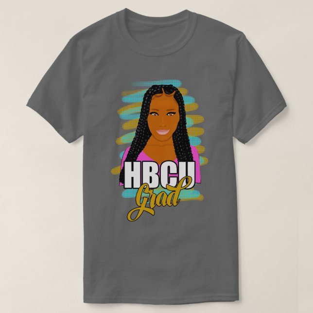 HBCU Grad Long Braids T-Shirt (Design Front)