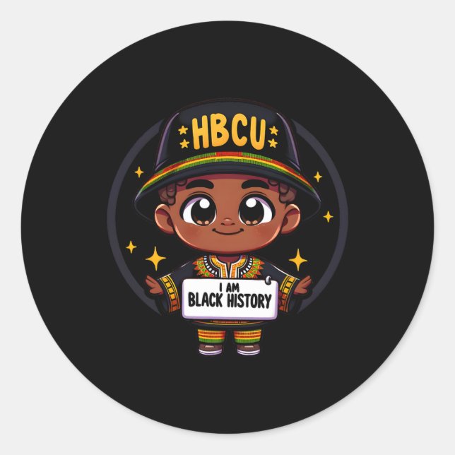 Hbcu Historically Black College Apparel Black Hist Classic Round Sticker (Front)