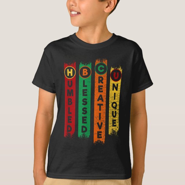 HBCU Humbled Blessed Creative Unique Black College T-Shirt (Front)