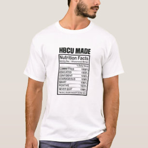HBCU Made Educated Nutrition Facts T-Shirt
