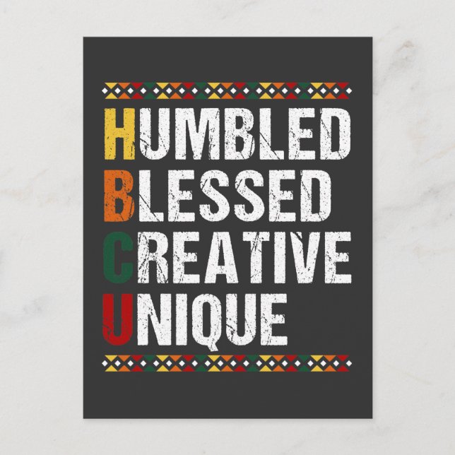 HBCU Proud Black Educated Student Historical Postcard (Front)