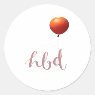 HBD CLASSIC ROUND STICKER