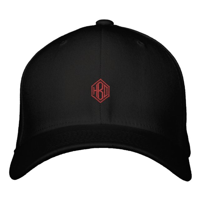 HBD Front and Back Printed Black Flexfit Wool-Hat Embroidered Hat (Front)