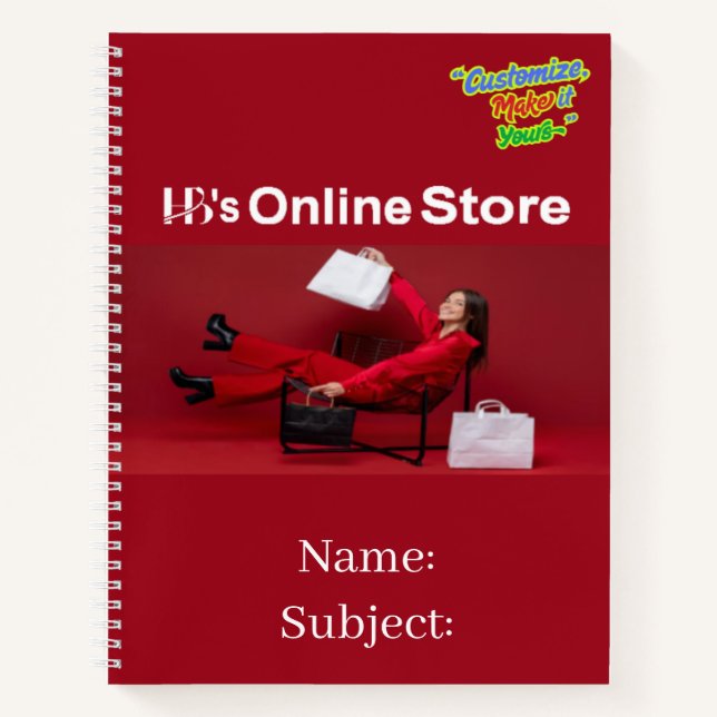 HB's Online Store Spiral Notebook Writing Supplies (Front)