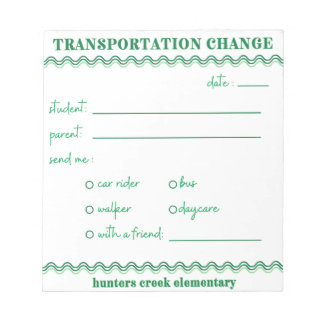HCE Fun Transportation Change Notepad