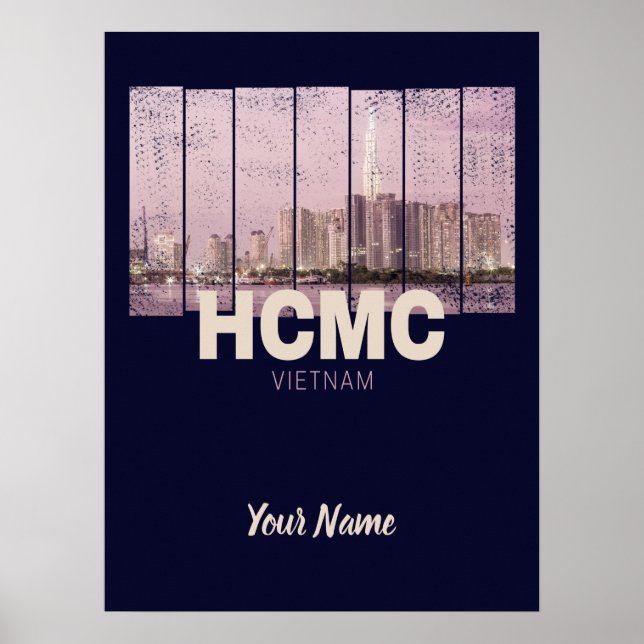 HCMC Saigon (Ho-Chi-Minh-City) Skyline Vietnam Poster (Front)