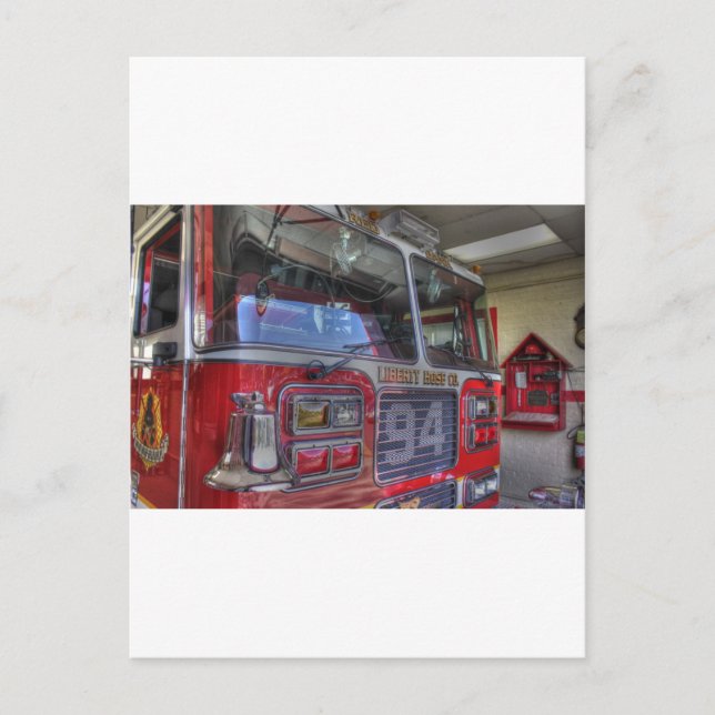 HDR Fire Truck Postcard (Front)