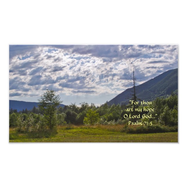 HDR Summer Scene with Clouds w/Scripture Verse Photo Print (Front)