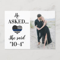 He Asked She Said 10-4 Police Wedding Photo