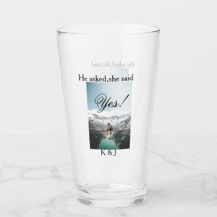 He asked she said yes engagement photo name stylis glass
