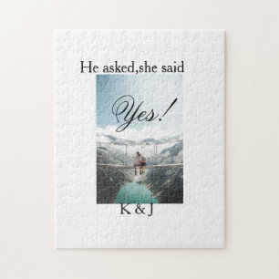 He asked she said yes engagement photo name stylis jigsaw puzzle