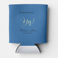 He asked she said yes engagement simple blue yello