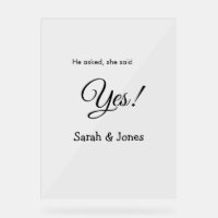 He asked she said yes engagement simple minimal