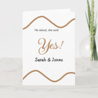 He asked she said yes engagement simple minimal 