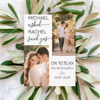 He Asked She Said Yes Simple White Engagement Anno