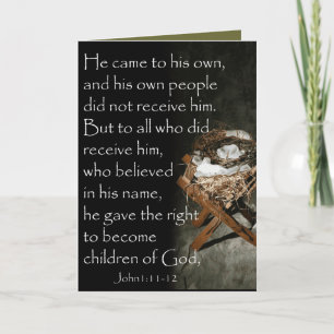 He came unto His own.. Card
