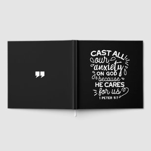 He Cares for You – Encouraging Christian Quote Guest Book