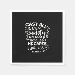 He Cares for You – Encouraging Christian Quote Napkin