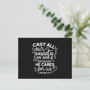 He Cares for You – Encouraging Christian Quote Postcard