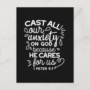 He Cares for You – Encouraging Christian Quote Postcard