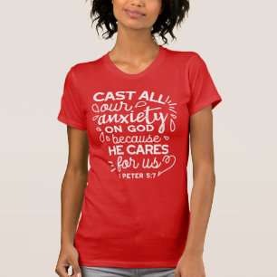 He Cares for You – Encouraging Christian Quote T-Shirt