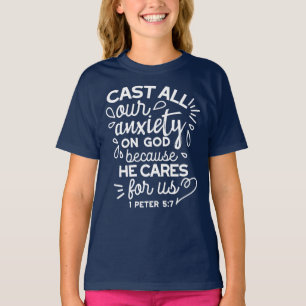 He Cares for You – Encouraging Christian Quote T-Shirt