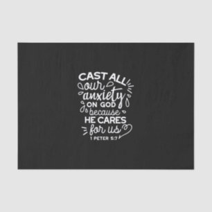 He Cares for You – Encouraging Christian Quote Tissue Paper