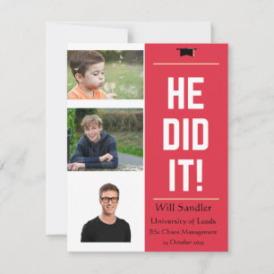 HE DID IT! Graduation Announcement with pics