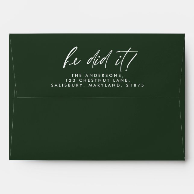 He did it graduation modern graphic envelope (Back (Top Flap))