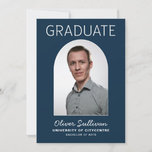 He Did It Photo Navy Graduation Invitation