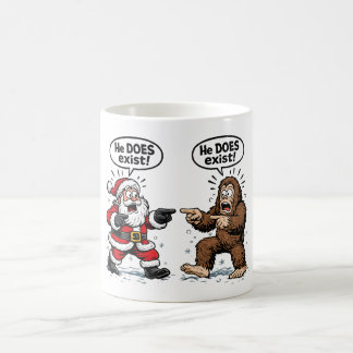 He does exist! Santa & Bigfoot Coffee Mug