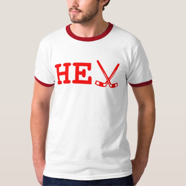 HE Double Hockey Sticks (red) T-Shirt (Front)