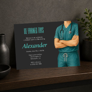 He Earned This Doctor Graduation Invite