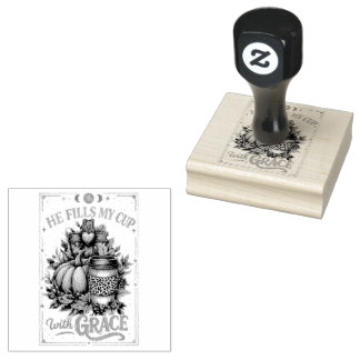 He Fills My Cup...  Rubber Stamp