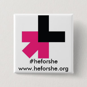 He for She 15 Cm Square Badge