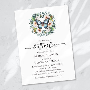 He Gives Her Butterflies Bridal Shower Invitation