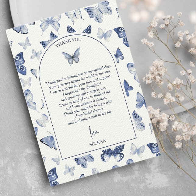 He gives her butterflies | Bridal Shower Thank You Card (Thank you card - He gives her butterflies - Butterfly bridal shower)