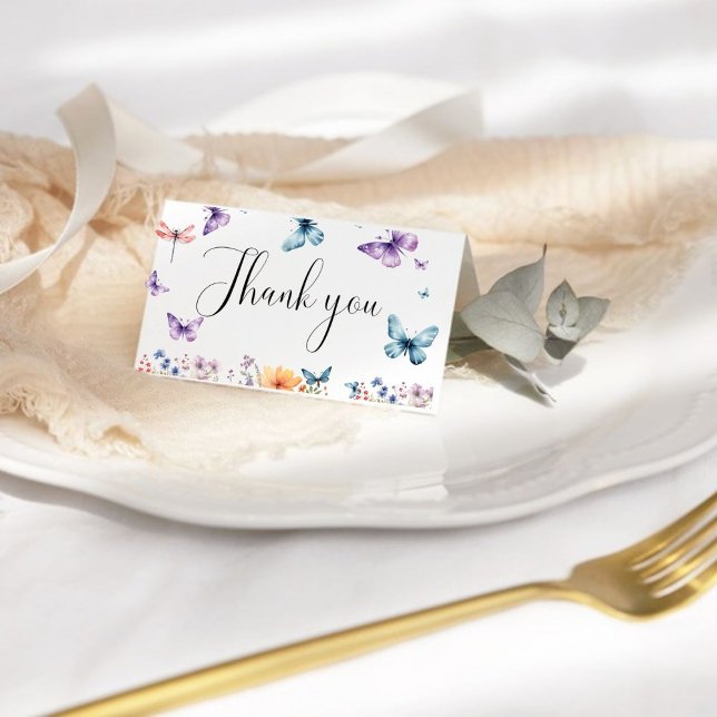 He gives her butterflies wildflower Bridal Shower Thank You Card (Creator Uploaded)