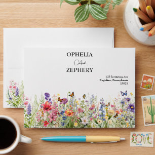 He gives her butterflies Wildflower Invitation Envelope