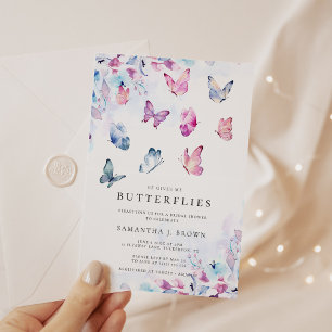 He Gives Me Butterflies Bridal Shower Invitation