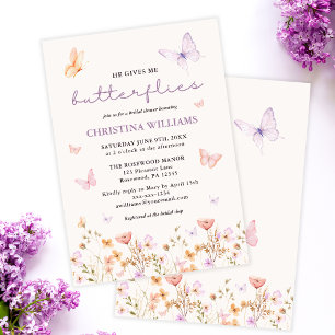 He Gives me Butterflies Bridal Shower Invitation